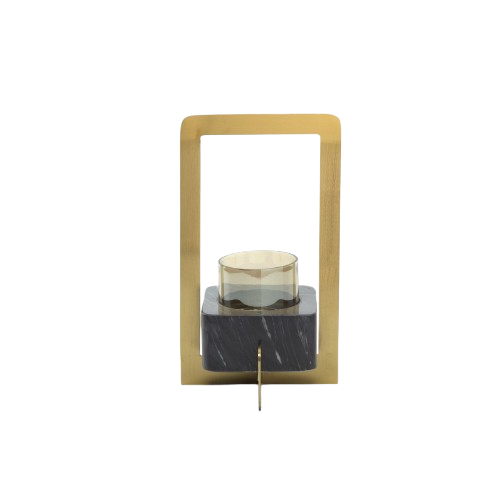 The Marbre d’Or Candle Holder - Gold Black - Medium H31