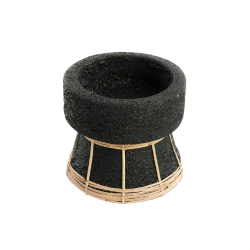 The Serene Candle Holder - Black Natural - Small H12