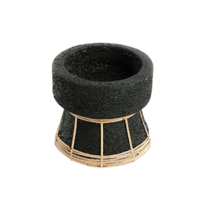 The Serene Candle Holder - Black Natural - Small H12