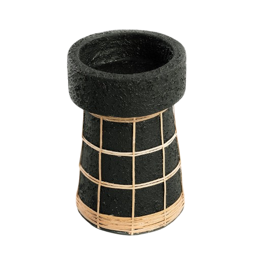 The Serene Candle Holder - Black Natural - Large H20