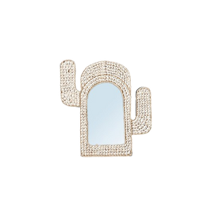 The Cactus Shell Mirror - White H40