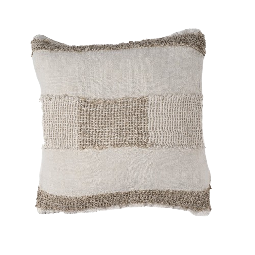 The Linen Threads Cushion Cover - White Natural
