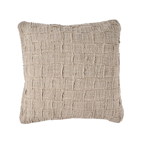 The Linen Damier Cushion Cover - Natural
