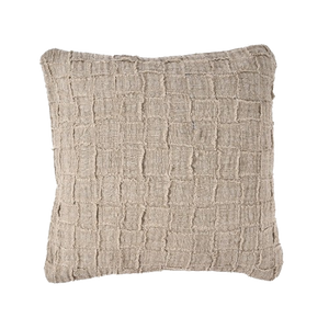 The Linen Damier Cushion Cover - Natural