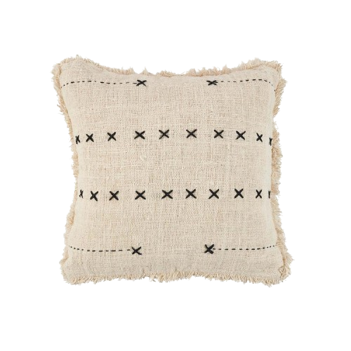 The French Kiss Cushion Cover - Natural Black