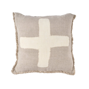 The Ivory Cross Cushion Cover - Natural White