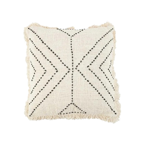 The Tribal Cushion Cover - Natural Black