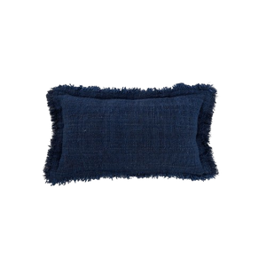 The Azure Fringe Cushion Cover - Indian Blue