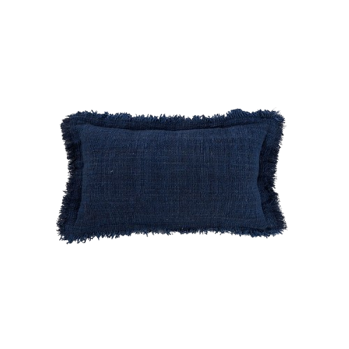 The Azure Fringe Cushion Cover - Indian Blue