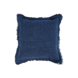 The Azure Fringe Cushion Cover - Indian Blue