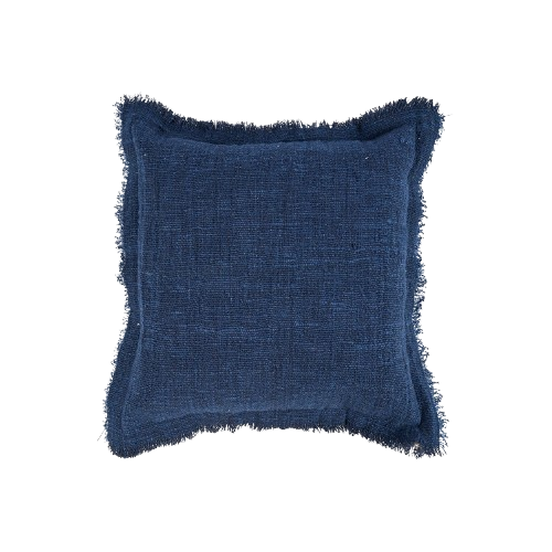 The Azure Fringe Cushion Cover - Indian Blue