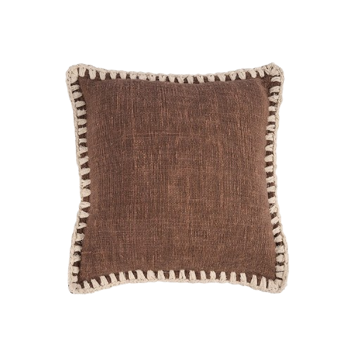 The Espresso Edge Cushion Cover - Brown White