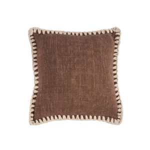 The Espresso Edge Cushion Cover - Brown White