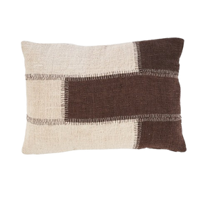 The Cocoa Patchwork Cushion Cover - Natural Brown