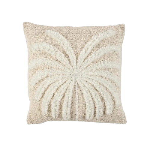 The Isla Palm Cushion Cover - Natural White