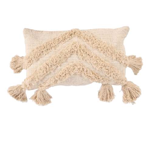 The Nomad Tassel Cushion Cover - Cream