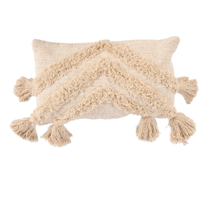 The Nomad Tassel Cushion Cover - Cream