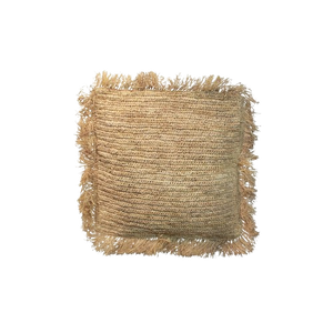 The Raffia Cushion Cover Square - Natural Black