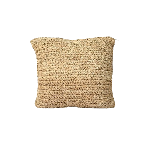 The Raffia Flores Cushion Cover Square - Natural - 40x40