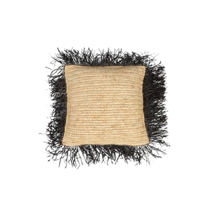 The Raffia Cushion Cover Square - Natural Black - 40x40