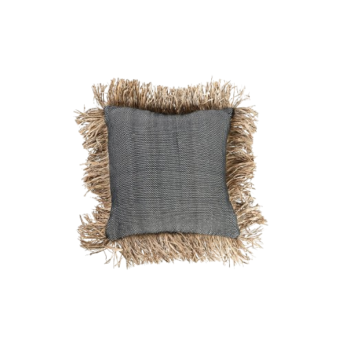 The Cotton Bonita Cushion Cover - Natural Black - 40x40