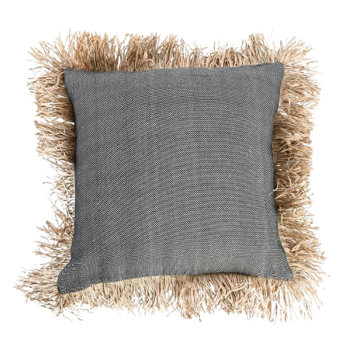 The Cotton Bonita Cushion Cover - Natural Black - 60x60