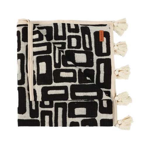 The Aztec Bed Throw - Natural Black
