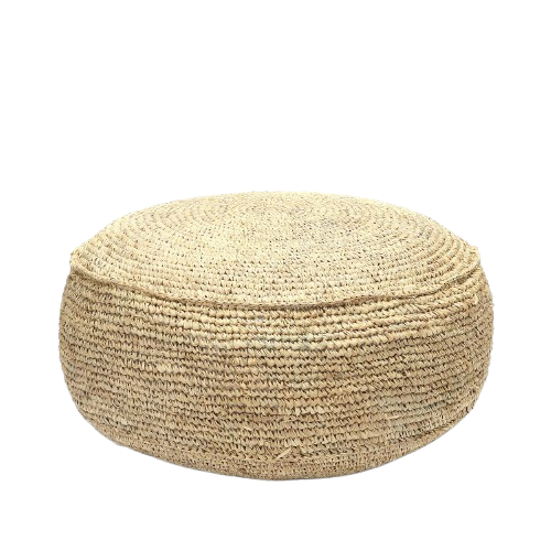 The Raffia Flores Pouffe - Natural D60