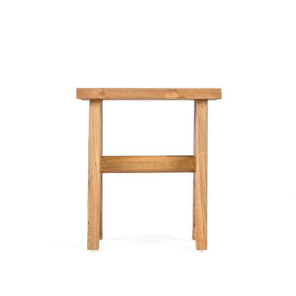 Rustic Teak Wood Stool – Natural Finish L40