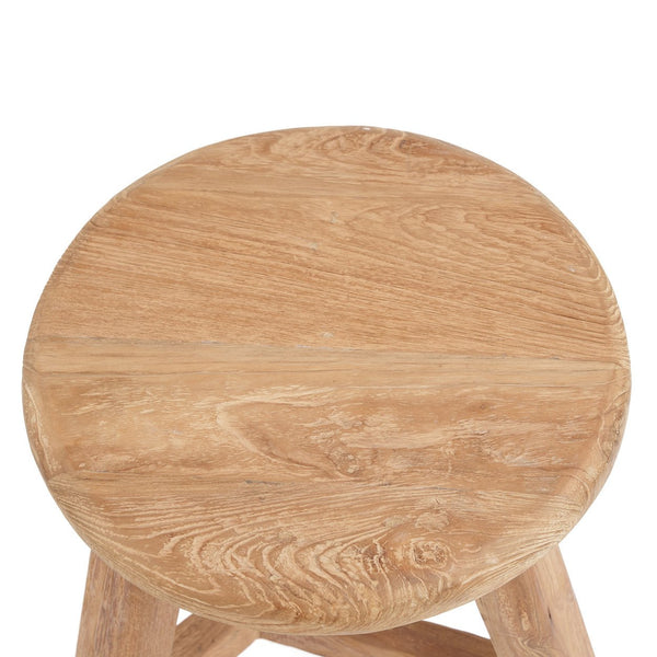 Round Reclaimed Teak Wood Stool D35