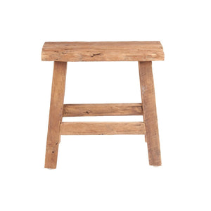 Rustic Teak Wood Stool – Natural Finish L50