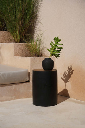 Handmade Solid Wood Stool – Natural Black D30