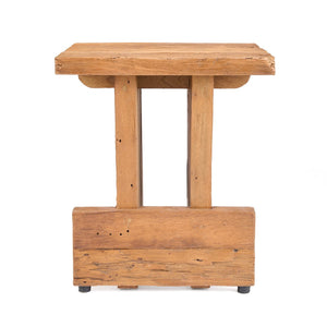Solid Wood Block Stool – Natural Finish L40