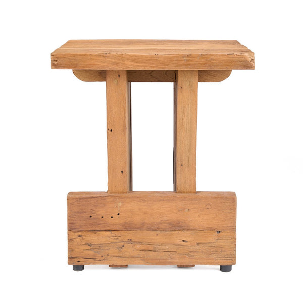 Solid Wood Block Stool – Natural Finish L40