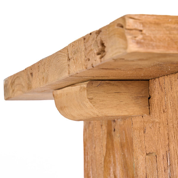 Solid Wood Block Stool – Natural Finish L40