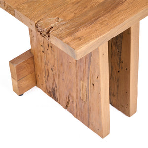 Solid Wood Block Stool – Natural Finish L40