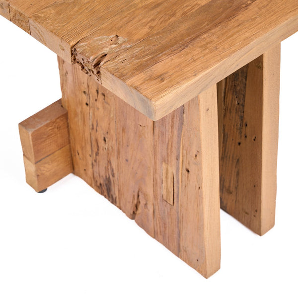 Solid Wood Block Stool – Natural Finish L40