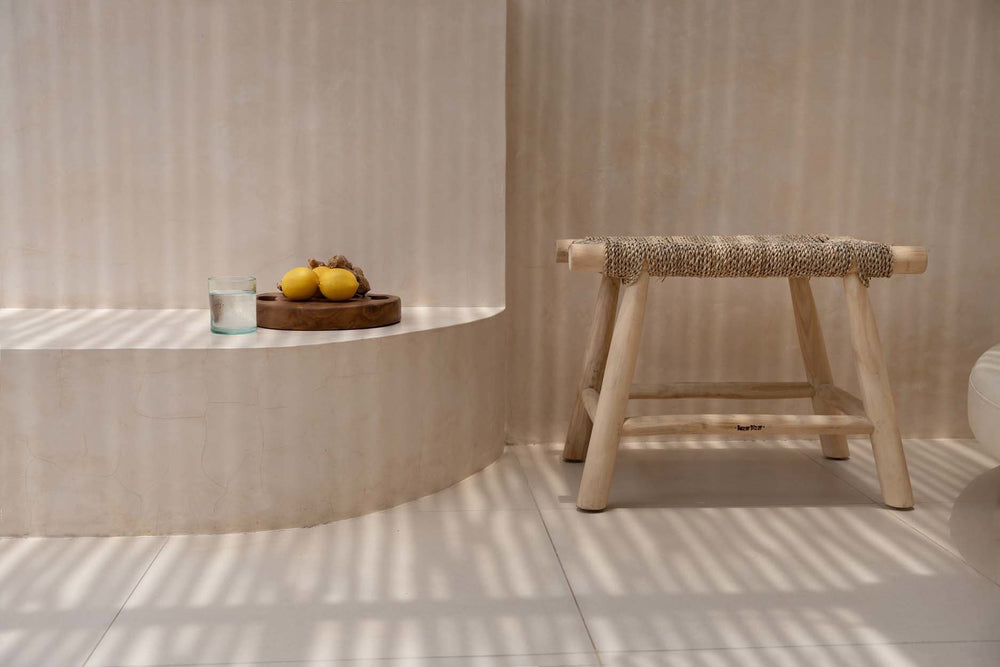 Porto Seagrass Stool – Natural, Medium L60