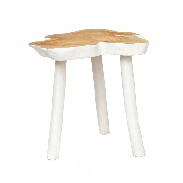 Organic Three-Leg Side Table – Natural White W45