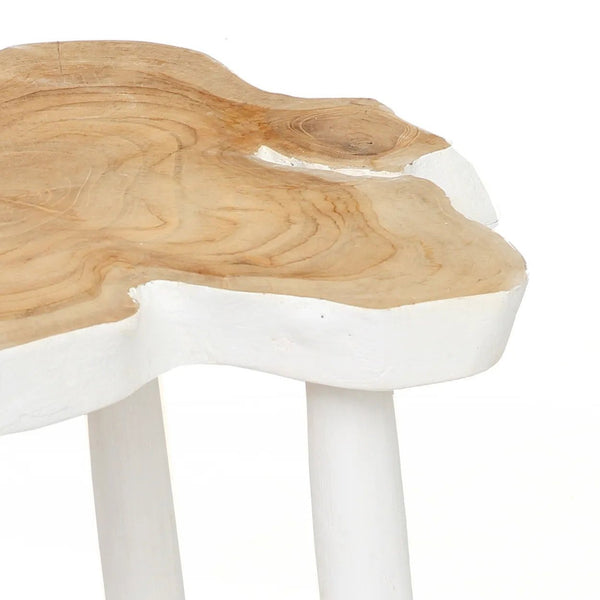 Organic Three-Leg Side Table – Natural White W45