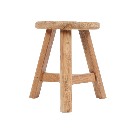 Round Reclaimed Teak Wood Stool D35