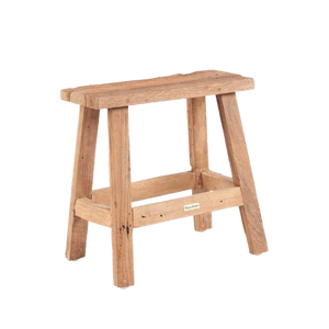 Rustic Teak Wood Stool – Natural Finish L50