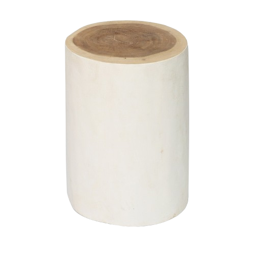 Handmade Solid Wood Stool – Natural White D30