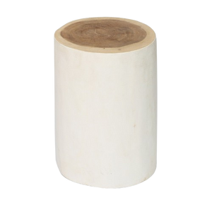 Handmade Solid Wood Stool – Natural White D30