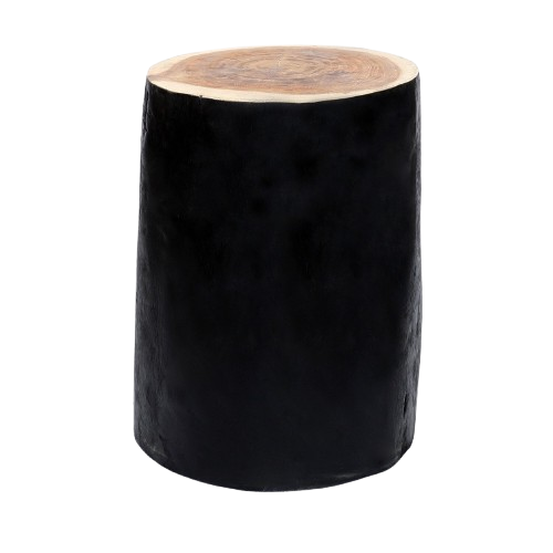 Handmade Solid Wood Stool – Natural Black D30