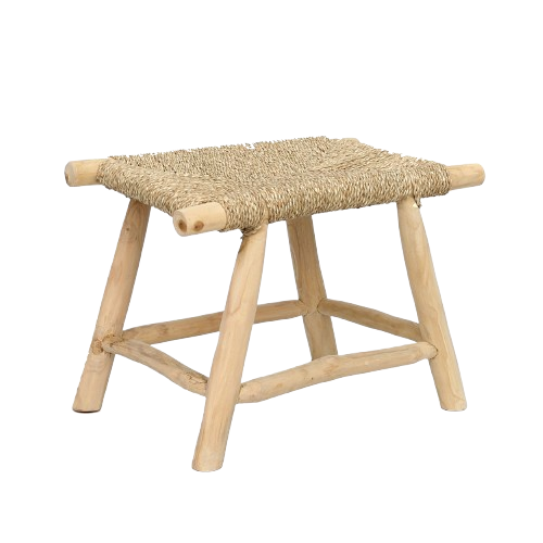 Porto Seagrass Stool – Natural, Medium L60