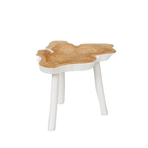 Organic Three-Leg Side Table – Natural White W45