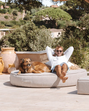 Round Foam Sun Lounger – Grey Linen