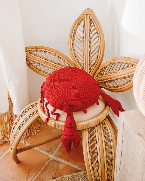 Crocheted Crab Cushion – Red