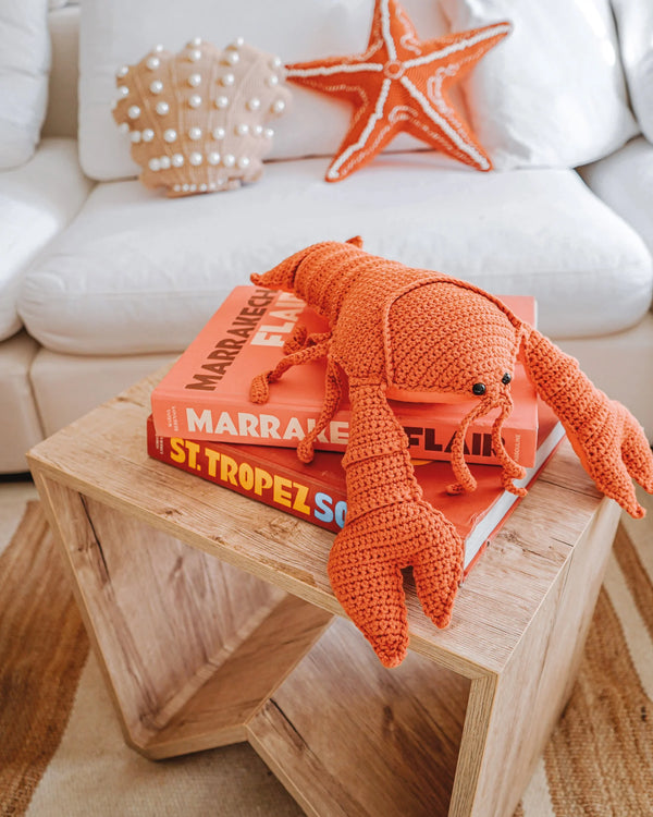 Crocheted Lobster Cushion – Orange